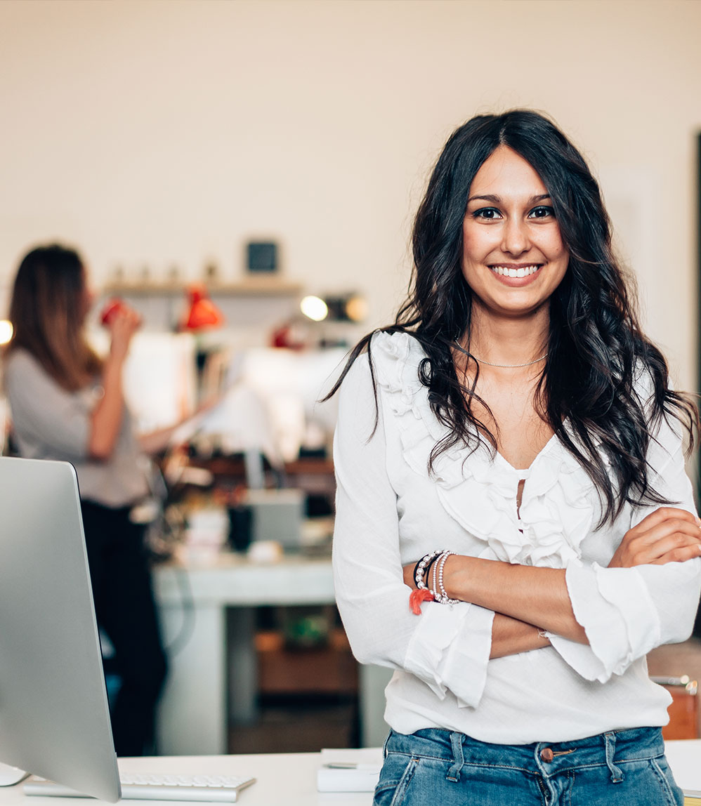 entrepreneur standing in her store